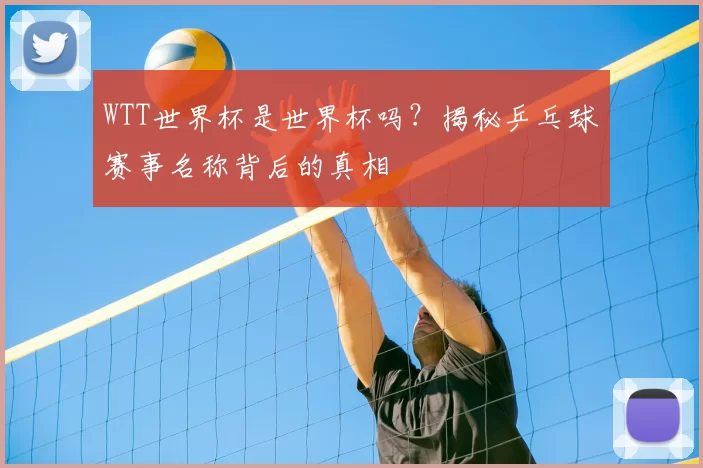 WTT世界杯是世界杯吗?揭秘乒乓球赛事名称背后的真相